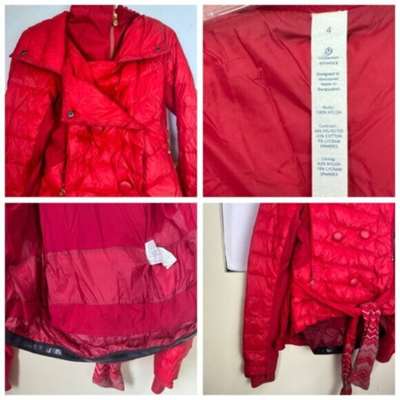Lululemon RARE Pedal Power Blazer Jacket Rose Gold Lightweight Puff Down Zip Bow - Picture 8 of 16
